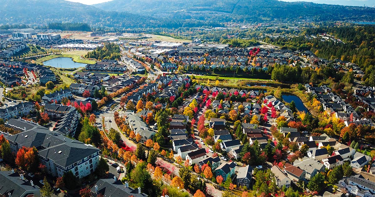 sky view of houses in issaquah wa