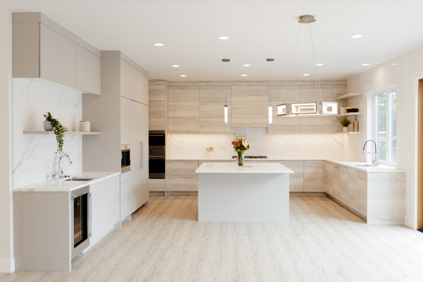 kitchen in seattle custom home with open floor plan