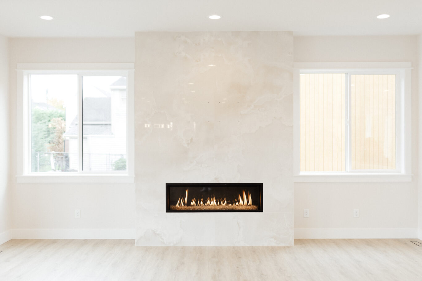 seattle custom home with living room fireplace
