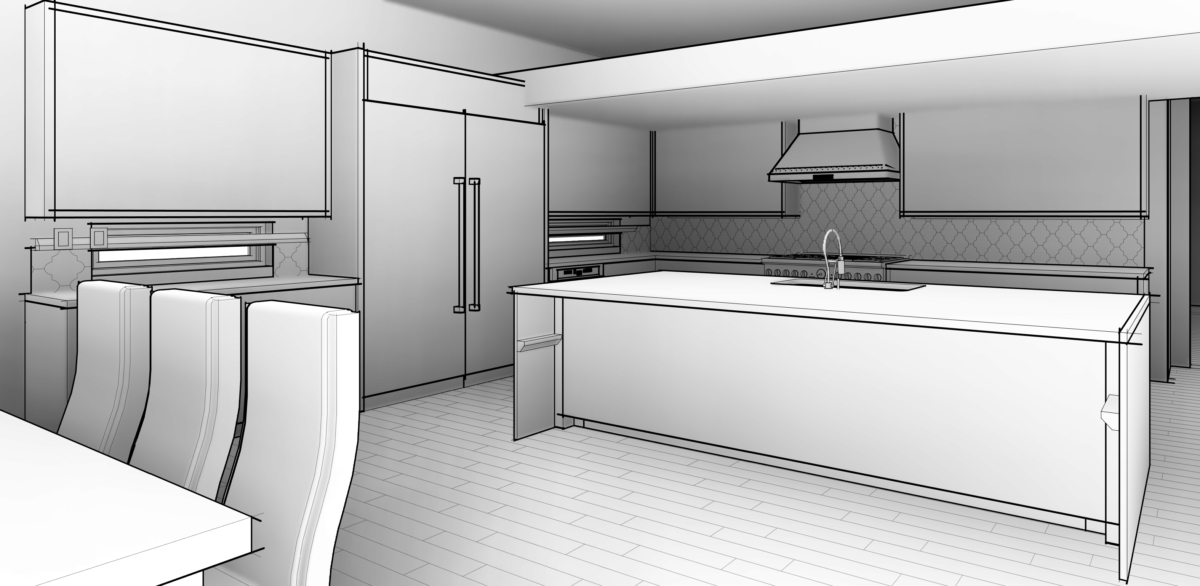 Kerker Residence kitchen rendering
