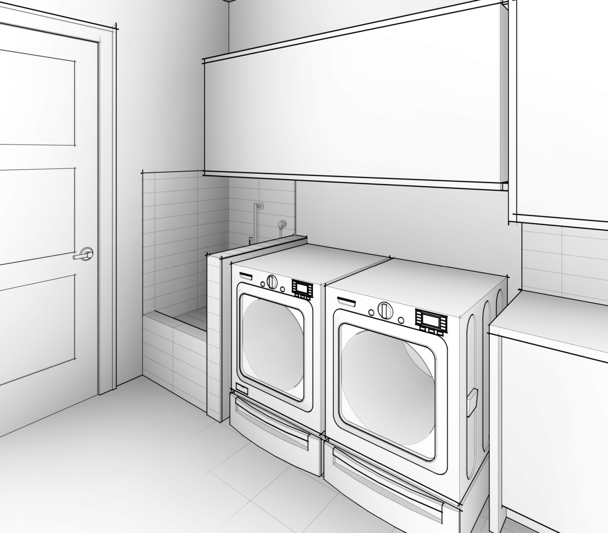 Kerker Residence laundry room rendering