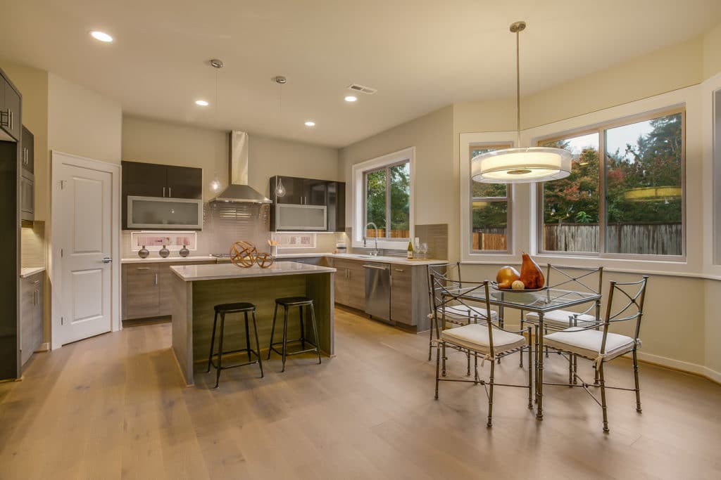 Custom Home Floor Plan - Kitchen with Island and Dining Room