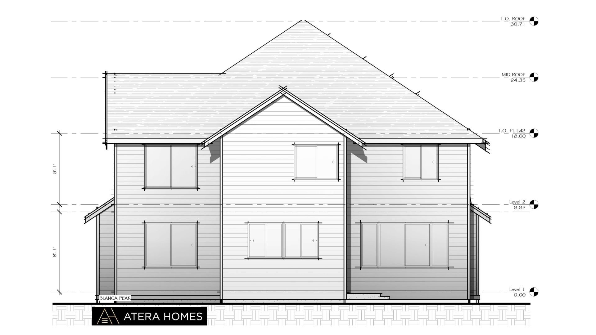 Custom Home Floor Plan - Rear elevation