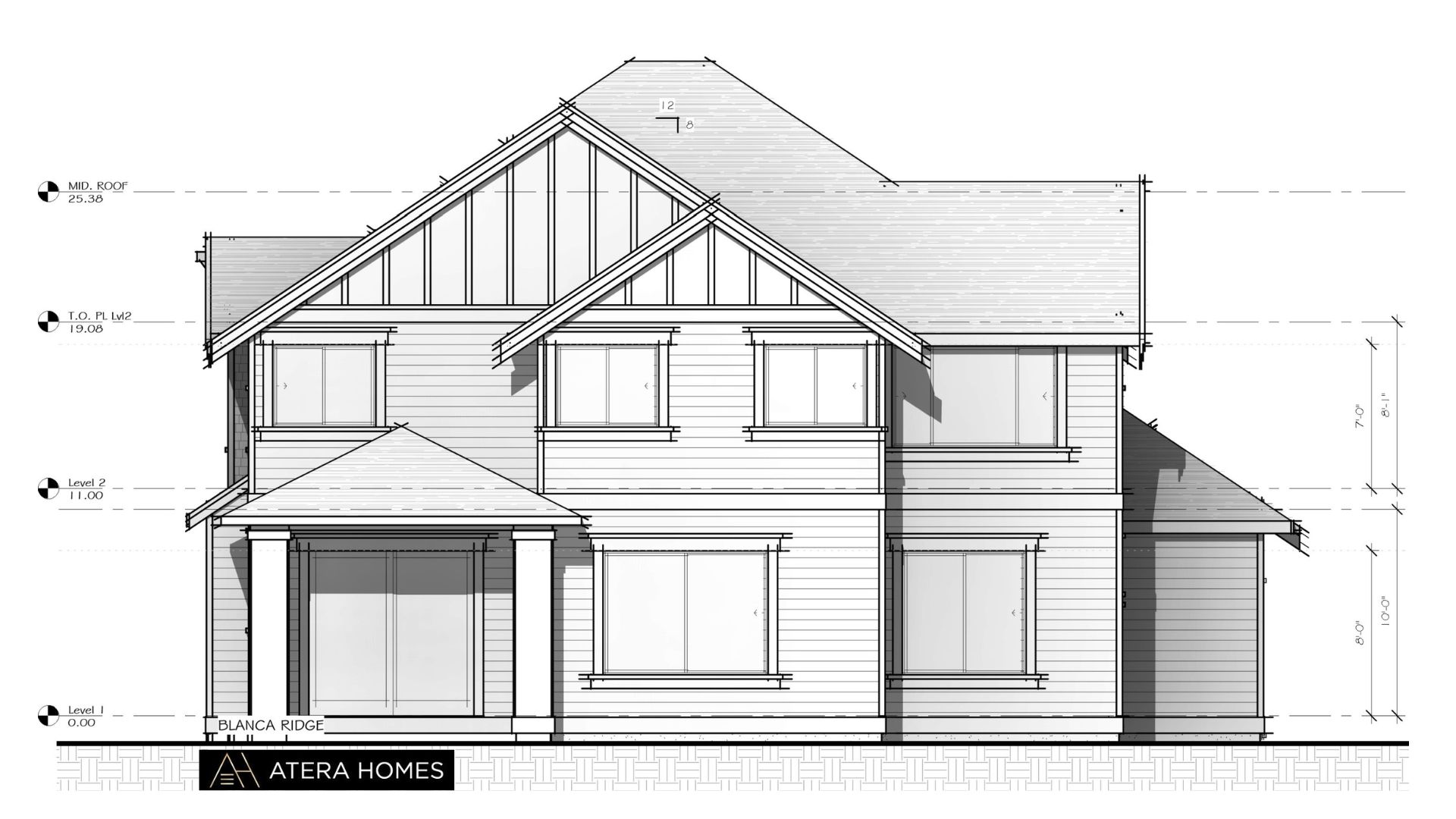 Custom Home Floor Plan - Rear elevation