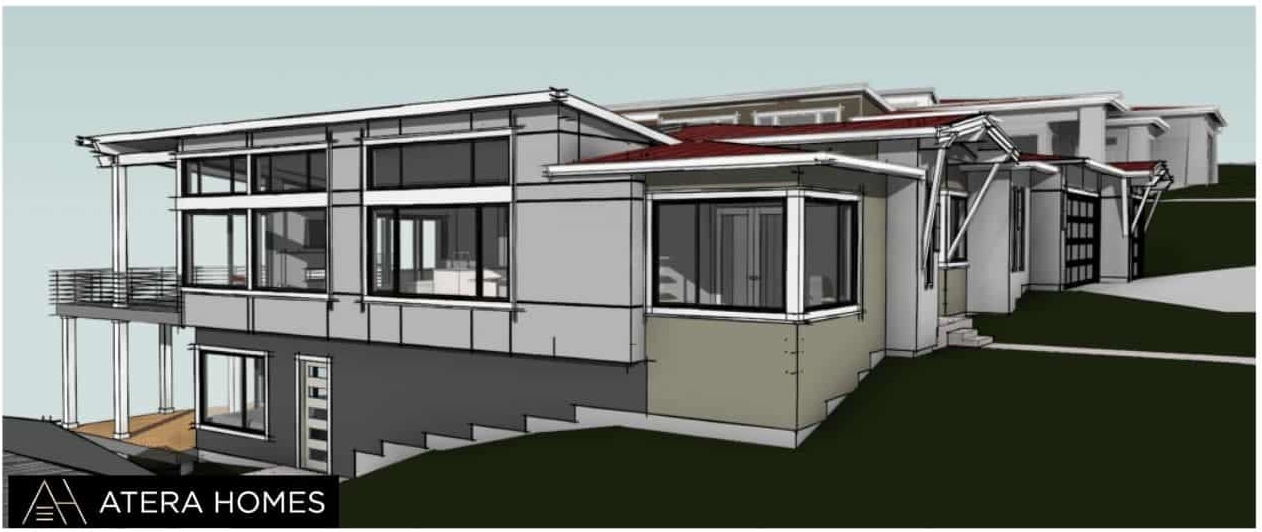 Custom Home Floor Plan - Side Exterior View