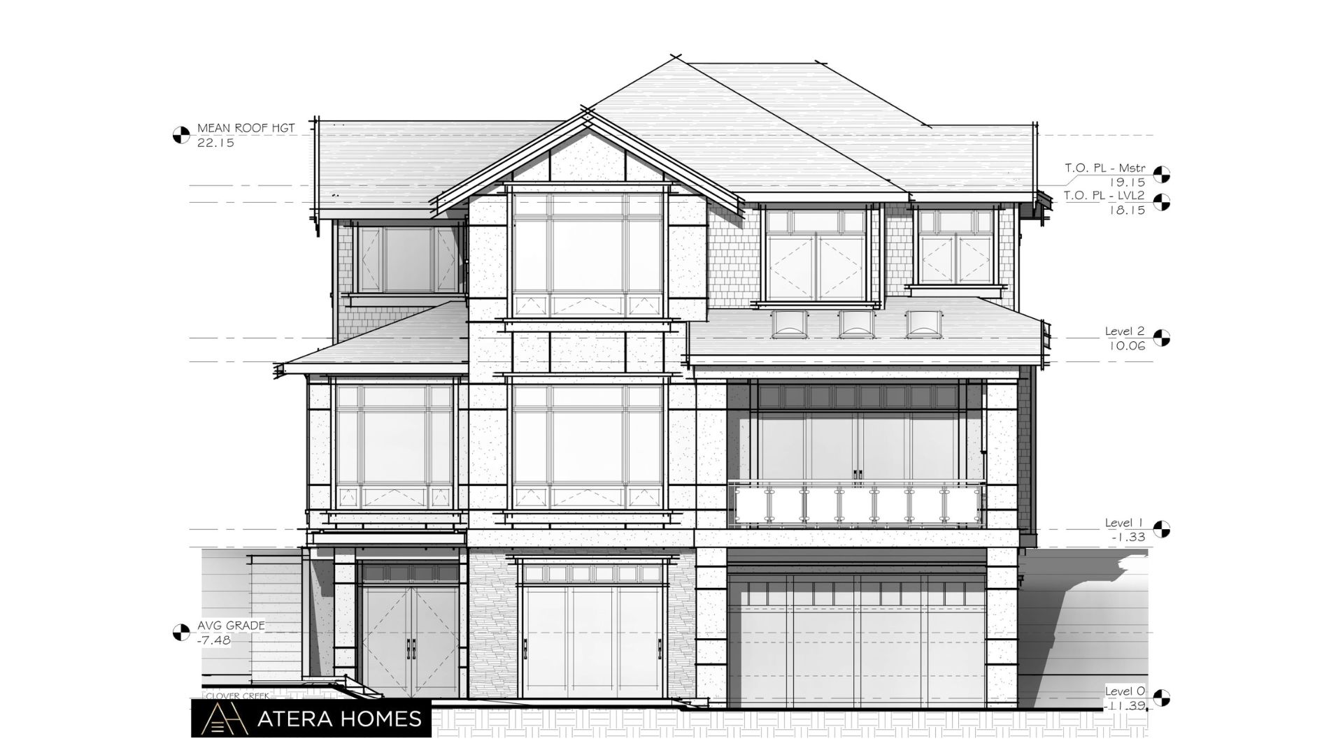 Custom Home Floor Plan - West elevation
