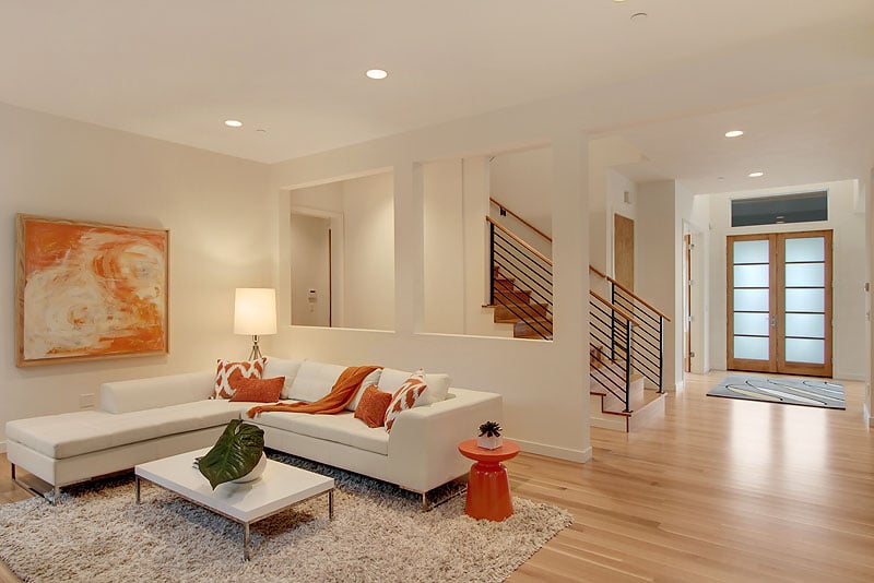Custom Home Floor Plan - Living Room and Entryway